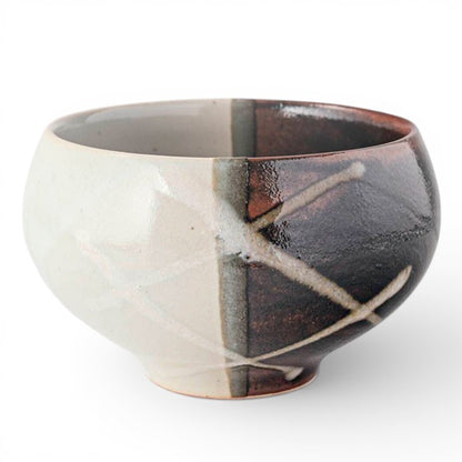 Matcha Bowl White Brushstroke | Mino Ware Chawan Made in Japan