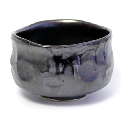 Matcha Bowl Black Pearl | Carved Mino Ware Chawan Made in Japan