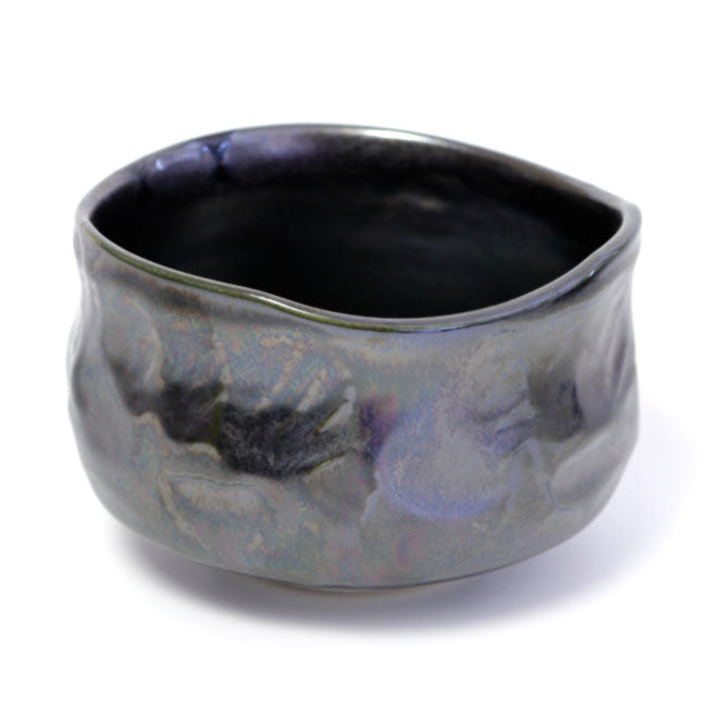 Matcha Bowl Black Pearl | Carved Mino Ware Chawan Made in Japan