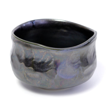 Matcha Bowl Black Pearl | Carved Mino Ware Chawan Made in Japan
