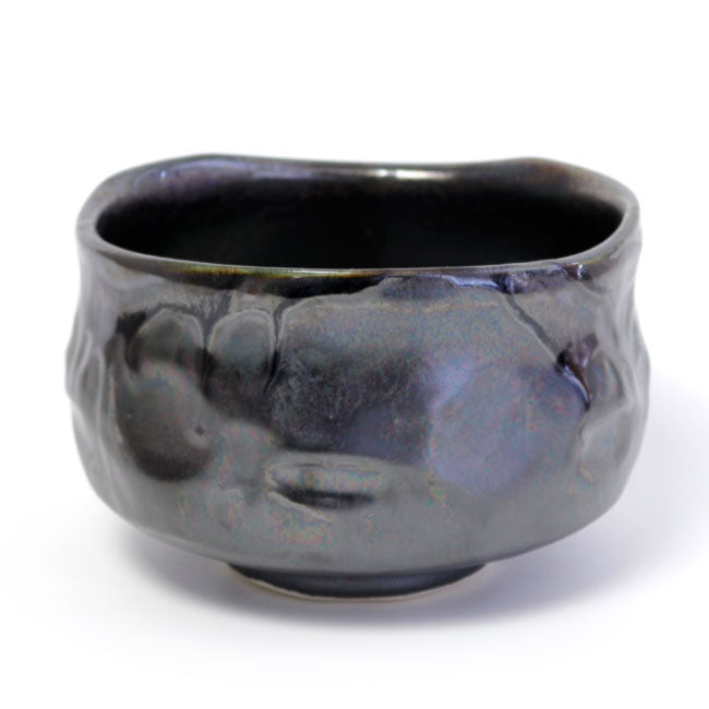 Matcha Bowl Black Pearl | Carved Mino Ware Chawan Made in Japan
