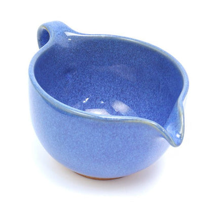 Sky Blue Matcha Bowl with Handle and Spout – Handcrafted Mino Ware, Perfect for Matcha Lattes - MatchaJP
