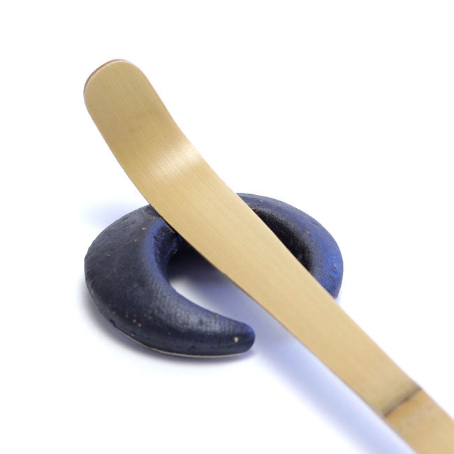 Japanese Chopstick Rest – Moon Black | Mino Ware Matcha Scoop Rest Made in Japan