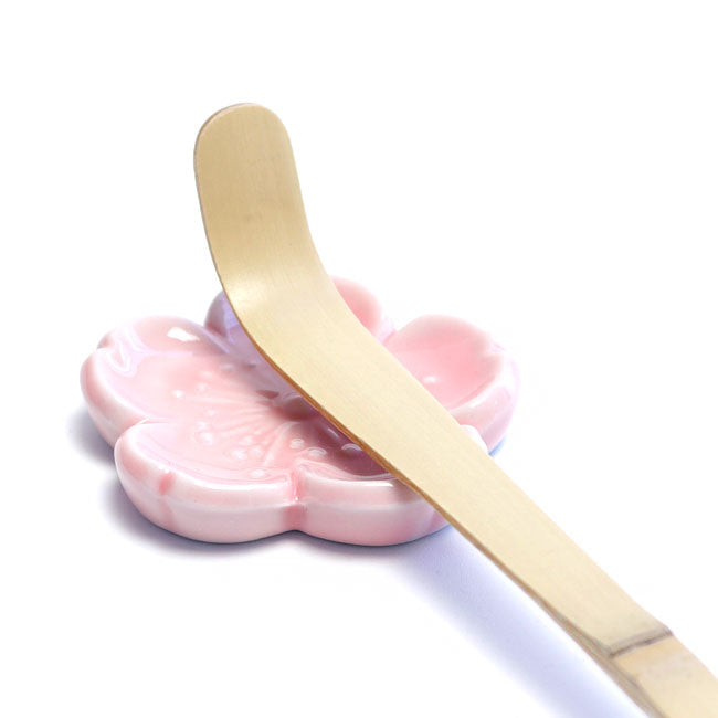 Japanese Chopstick Rest – Sakura Pink | Mino Ware Matcha Scoop Rest Made in Japan