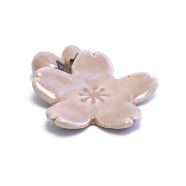 Japanese Chopstick Rest – Sakura Crackle Pink | Mino Ware Matcha Scoop Rest Made in Japan