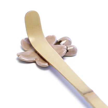 Japanese Chopstick Rest – Sakura Crackle Pink | Mino Ware Matcha Scoop Rest Made in Japan