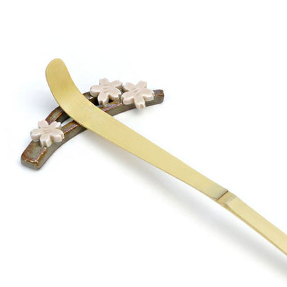 Tea Scoop Stand Cherry Blossom – Mino Ware Hand made - MatchaJP