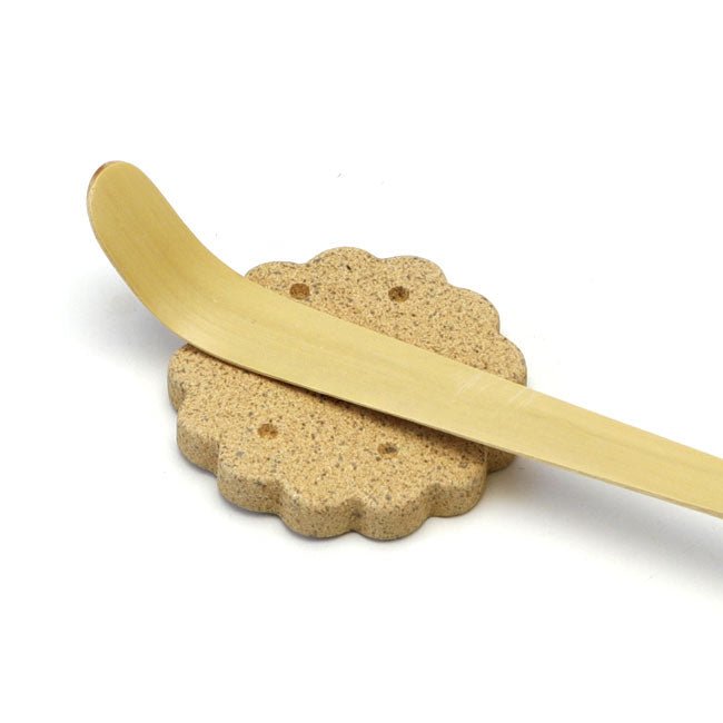 Tea Scoop Stand Pottery Mino ware Biscuits Light brown - MatchaJP