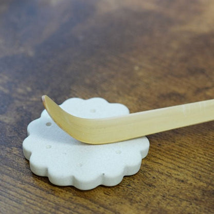 Tea Scoop Stand Pottery Mino ware Biscuits White - MatchaJP