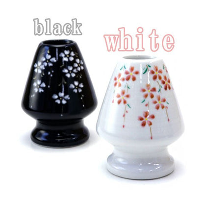 Tea whisk holder Weeping cherry blossom at night KAIHOU YAGI painting - MatchaJP