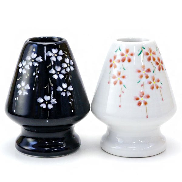 Tea whisk holder Weeping cherry blossom at night KAIHOU YAGI painting - MatchaJP