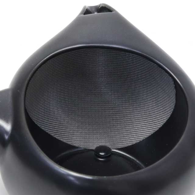 Japanese teapot, black mud, mesh inside, Tokoname ware Hi-mesh