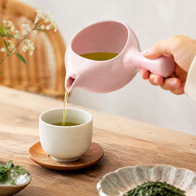 Kyusu Teapot Pink | Mino Ware Fine Mesh Filter Made in Japan