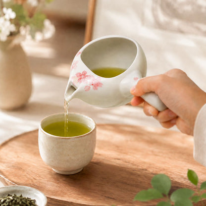 Kyusu Teapot Sakura Pink | Mino Ware Fine Mesh Filter Made in Japan