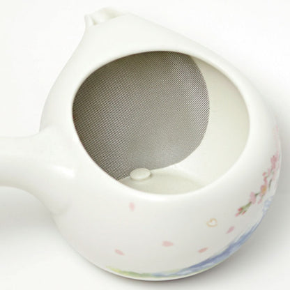 Kyusu Teapot Mt. Fuji & Sakura | Mino Ware Fine Mesh Filter Made in Japan