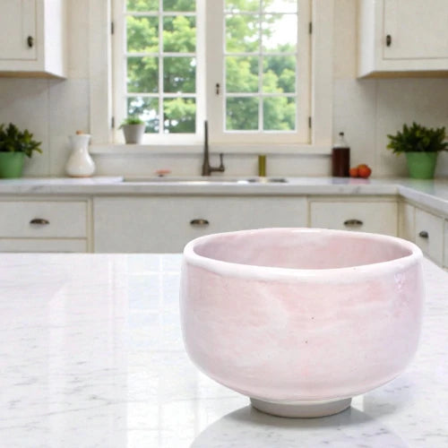 Pink Shino Textured Matcha Bowl