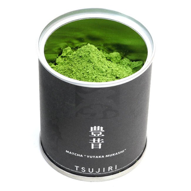 TSUJIRI Matcha green tea KYOTO UJI YUTAKA - MUKASHI 30g can - MatchaJP