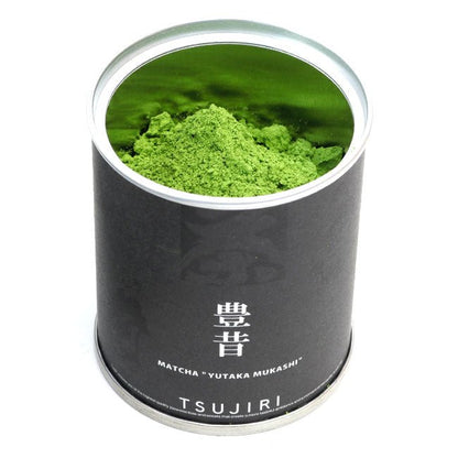 TSUJIRI Matcha green tea KYOTO UJI YUTAKA - MUKASHI 30g can - MatchaJP
