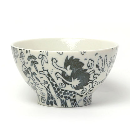 Kids Rice Bowl Animal Design | Japanese Mino Ware Ceramic