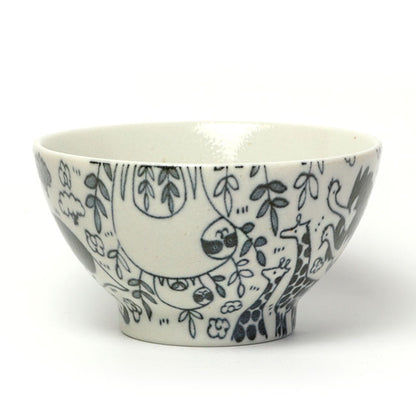 Kids Rice Bowl Animal Design | Japanese Mino Ware Ceramic