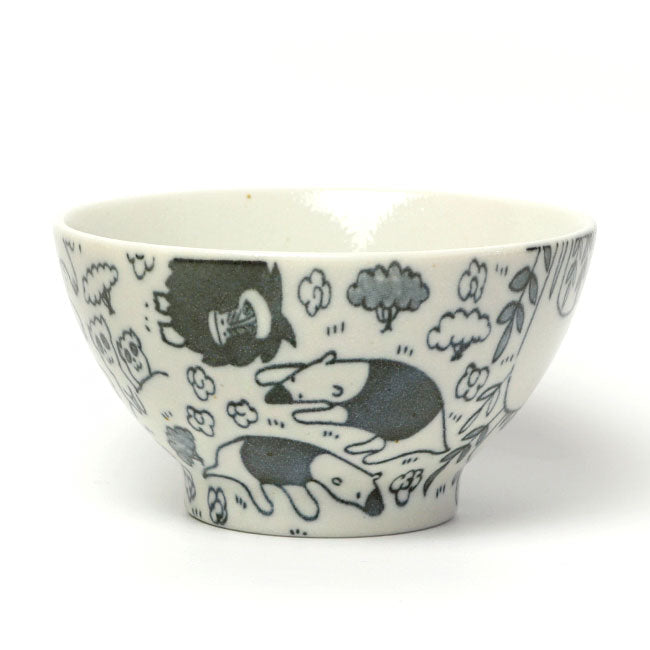 Kids Rice Bowl Animal Design | Japanese Mino Ware Ceramic
