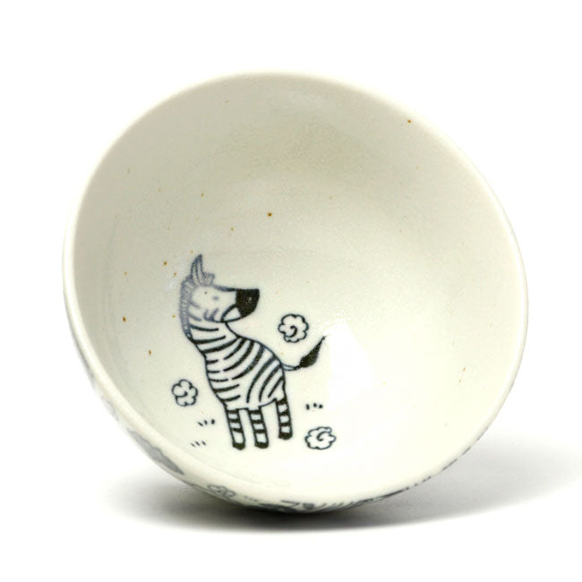 Kids Rice Bowl Animal Design | Japanese Mino Ware Ceramic