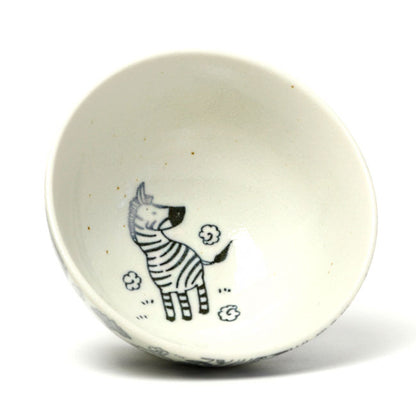 Kids Rice Bowl Animal Design | Japanese Mino Ware Ceramic