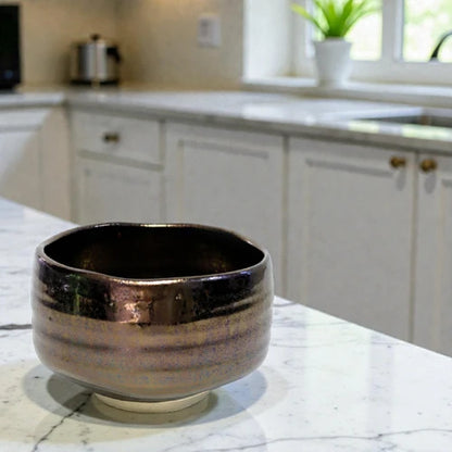 Bronze-Glazed Matcha Bowl (Chawan) – Japanese Mino Ware Ceramic
