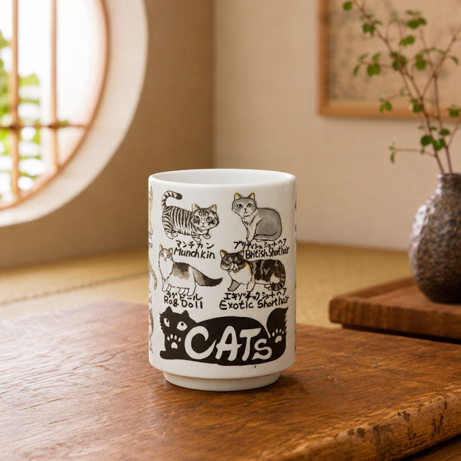 Japanese Yunomi Tea Cup Cats | Made in Japan