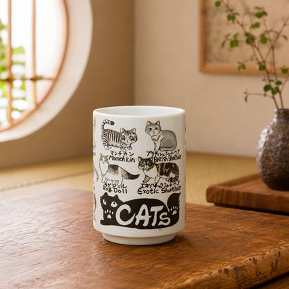 Japanese Yunomi Tea Cup Cats | Made in Japan