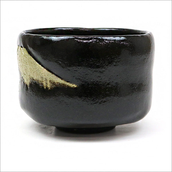 Black Raku Matcha tea bowl Fujisan Fujiyama Mt-Fuji Shoraku Sasaki