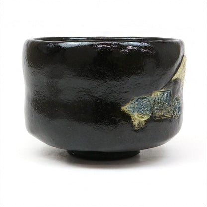 Black Raku Matcha tea bowl Fujisan Fujiyama Mt - Fuji Shoraku Sasaki - MatchaJP