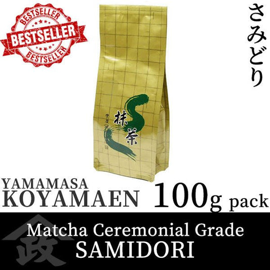 Koyamaen Matcha tea powder Ceremonial Grade SAMIDORI 100g pack - MatchaJP