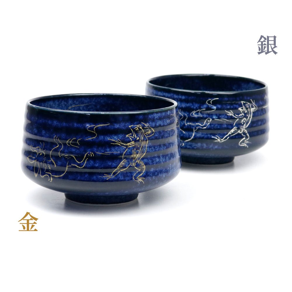 Matcha bowl, Choju Jinbutsu Giga, gold or silver - MatchaJP
