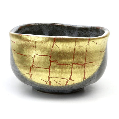 Matcha bowl, Kutani ware, Gold leaf - MatchaJP