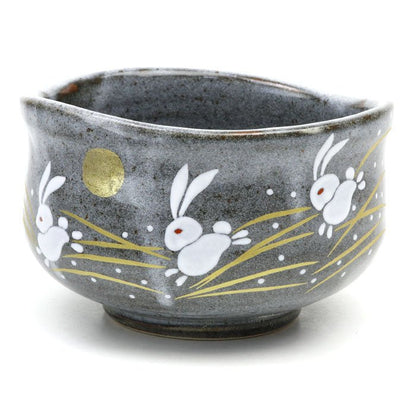 Matcha bowl, Kutani ware, Rabbit - MatchaJP