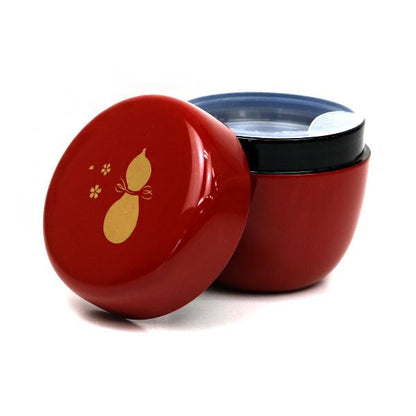 Matcha Mini Tea Caddy Natsume Vermilion Inner Black Yamanaka lacquer Gourd Print - MatchaJP