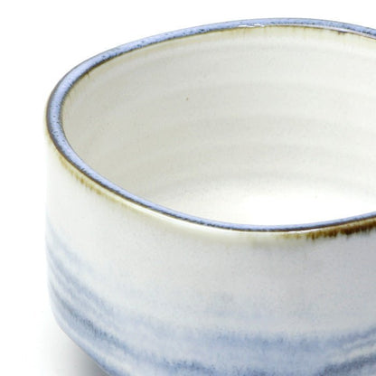Matcha tea bowl Mino ware blue brush pattern - MatchaJP