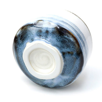 Matcha tea bowl Mino ware blue brush pattern - MatchaJP