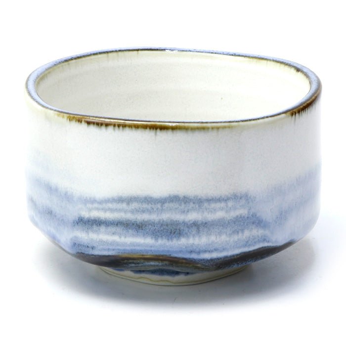 Matcha tea bowl Mino ware blue brush pattern - MatchaJP