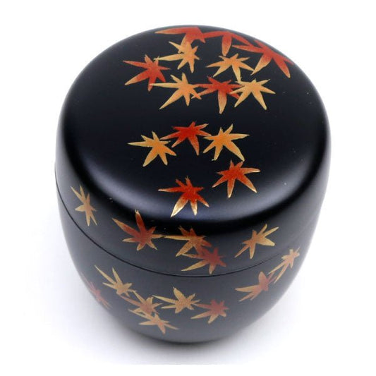 Matcha Tea Caddy Natsume Inner silver Yamanaka lacquer Momiji Makie - MatchaJP