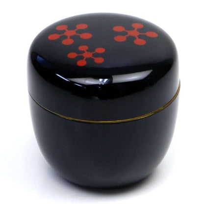 Matcha Tea Caddy Natsume, Rikyu plum makie, metal edge finish - MatchaJP