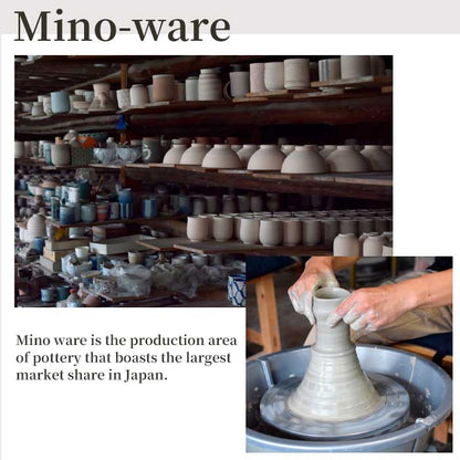 Matcha tea bowl  Mino ware blue brush pattern