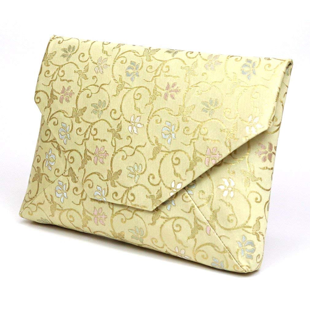 Silk Kimono Clutch Bag,Japanese Sukiya bag, Japanese traditional patterns Tsurukobana - MatchaJP